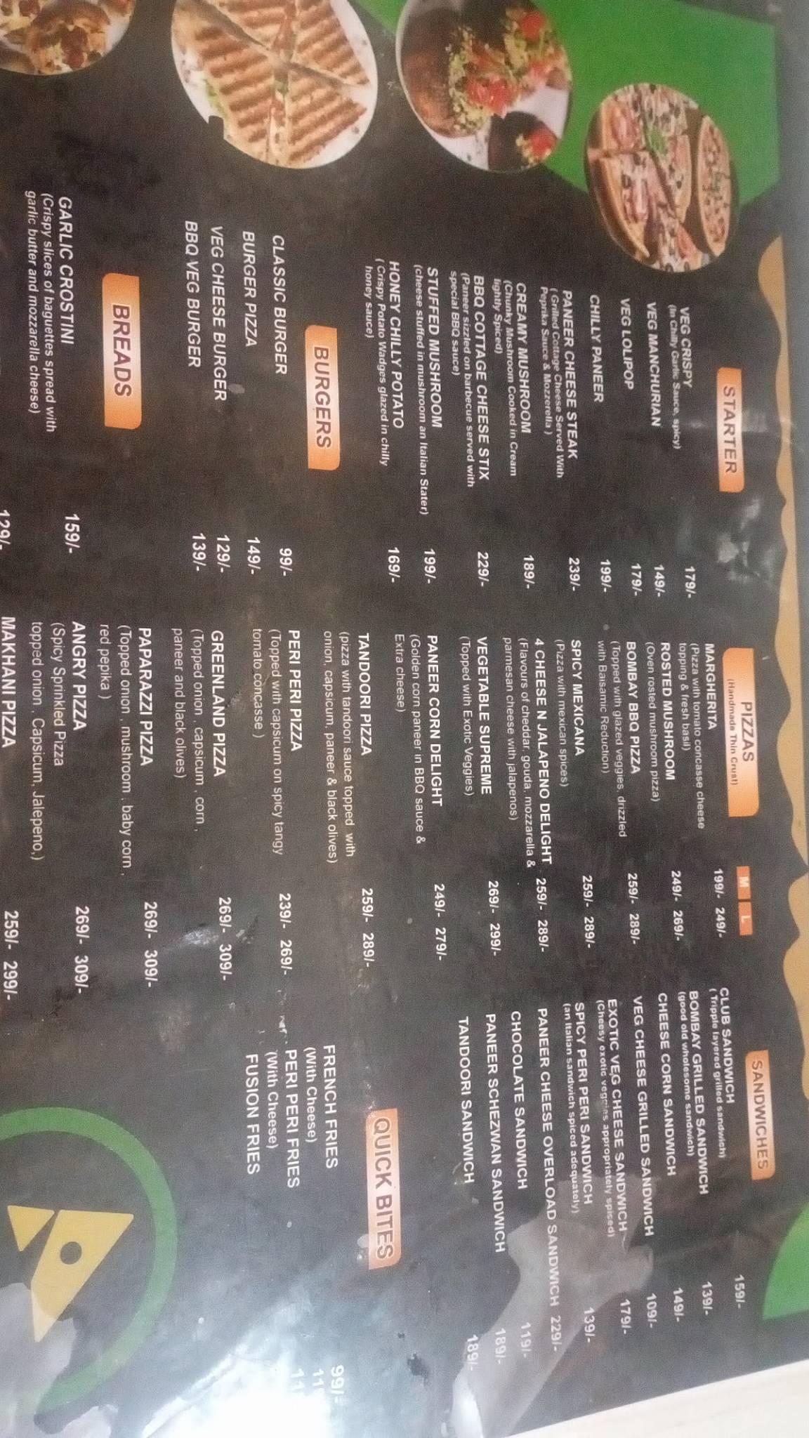 Selectoo cafe menu