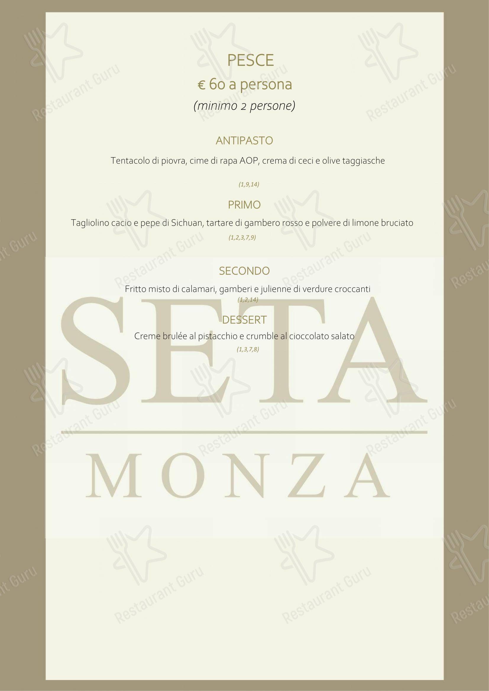 Menu per Seta ristorante