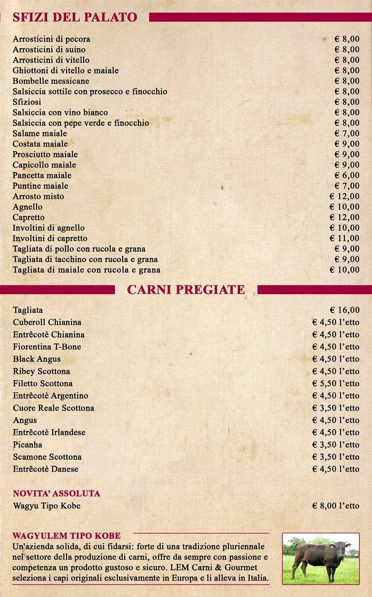 Menu di Sfizi Del Palato