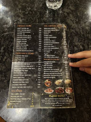 Shalimar Kitchen menu