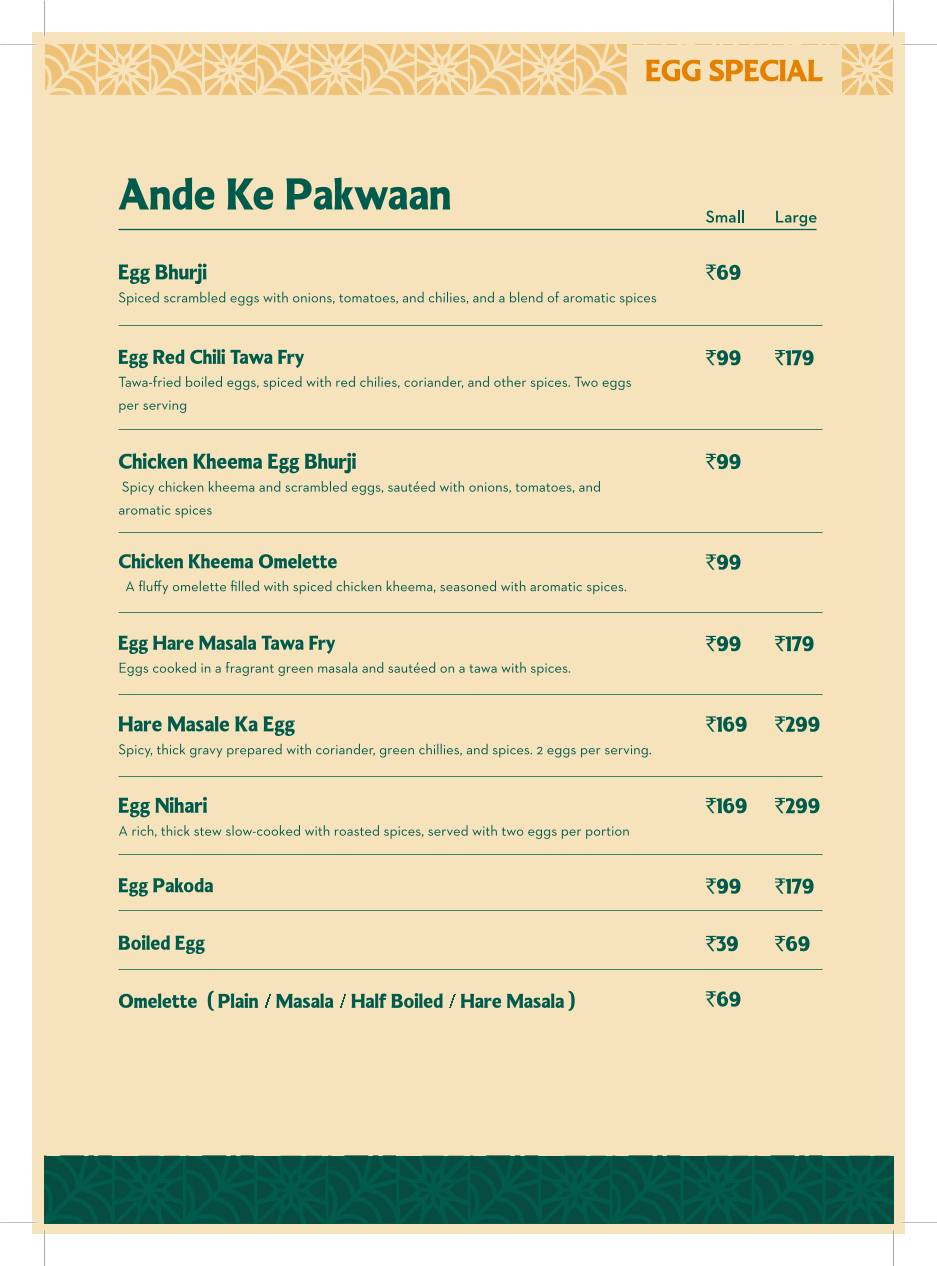 Sharief Bhai Biryani Basaveshwara Nagar menu