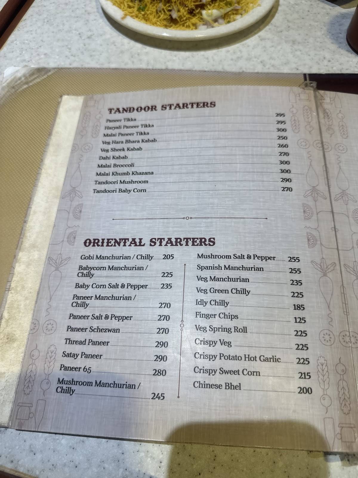 Shiv Sagar menu