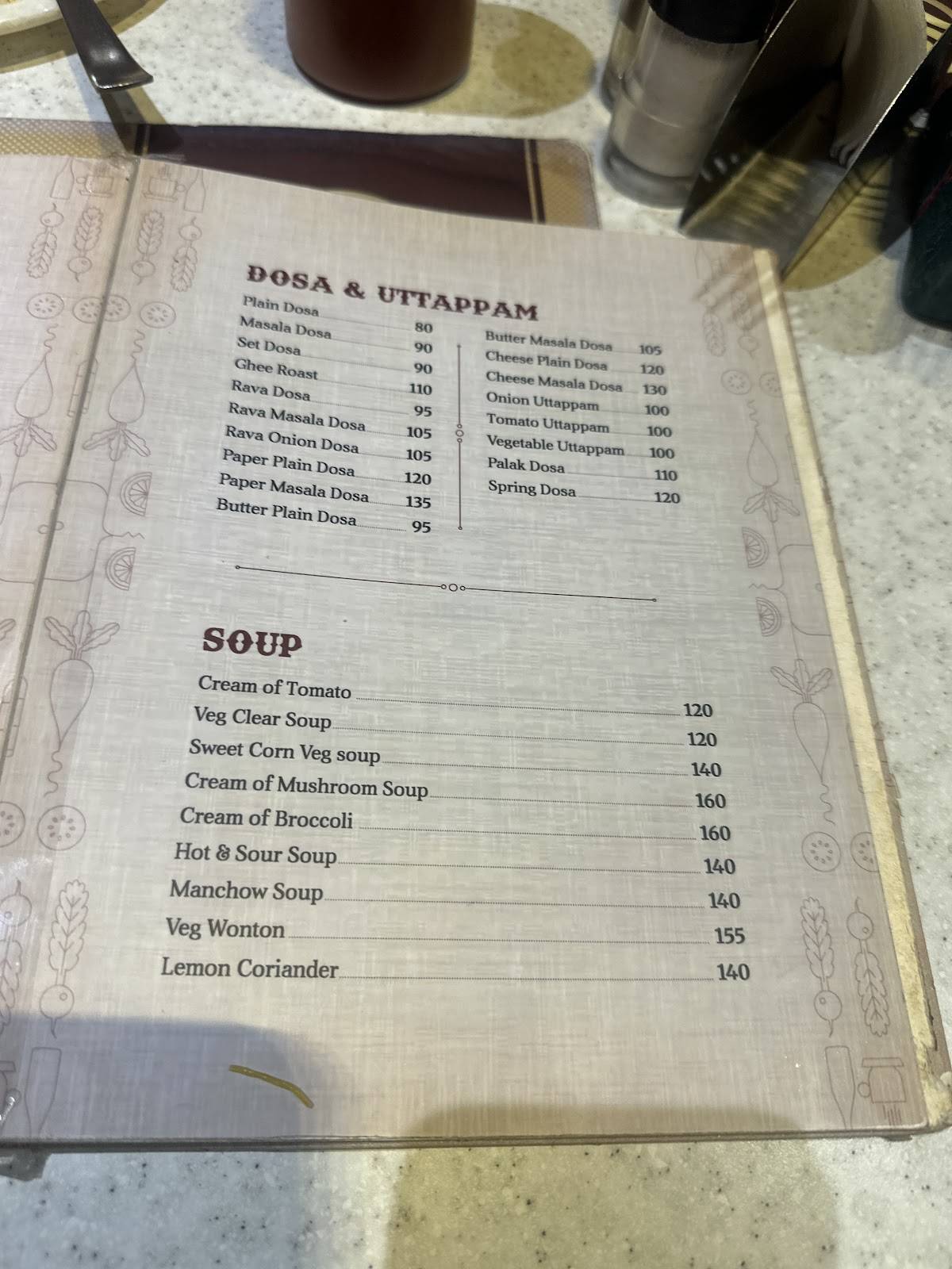 Shiv Sagar menu
