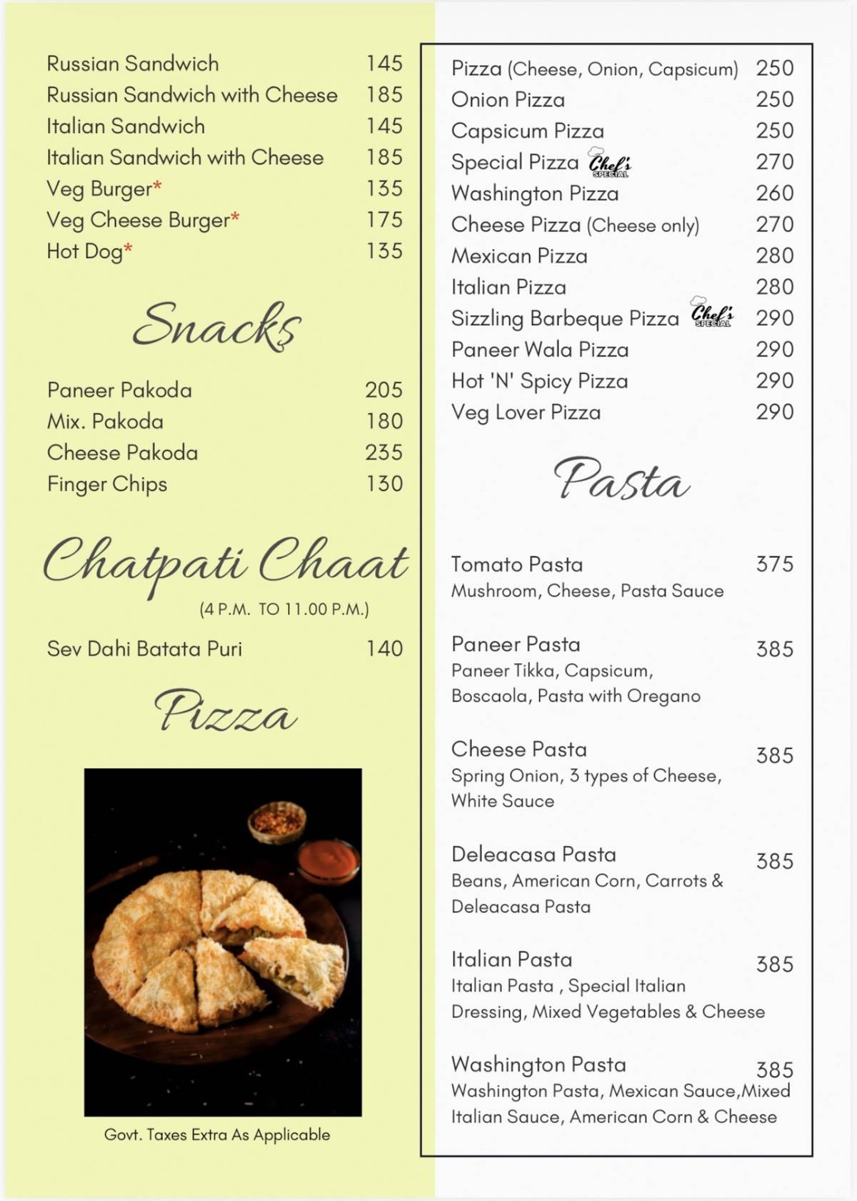 Shivsagar Restaurant -- Aundh menu
