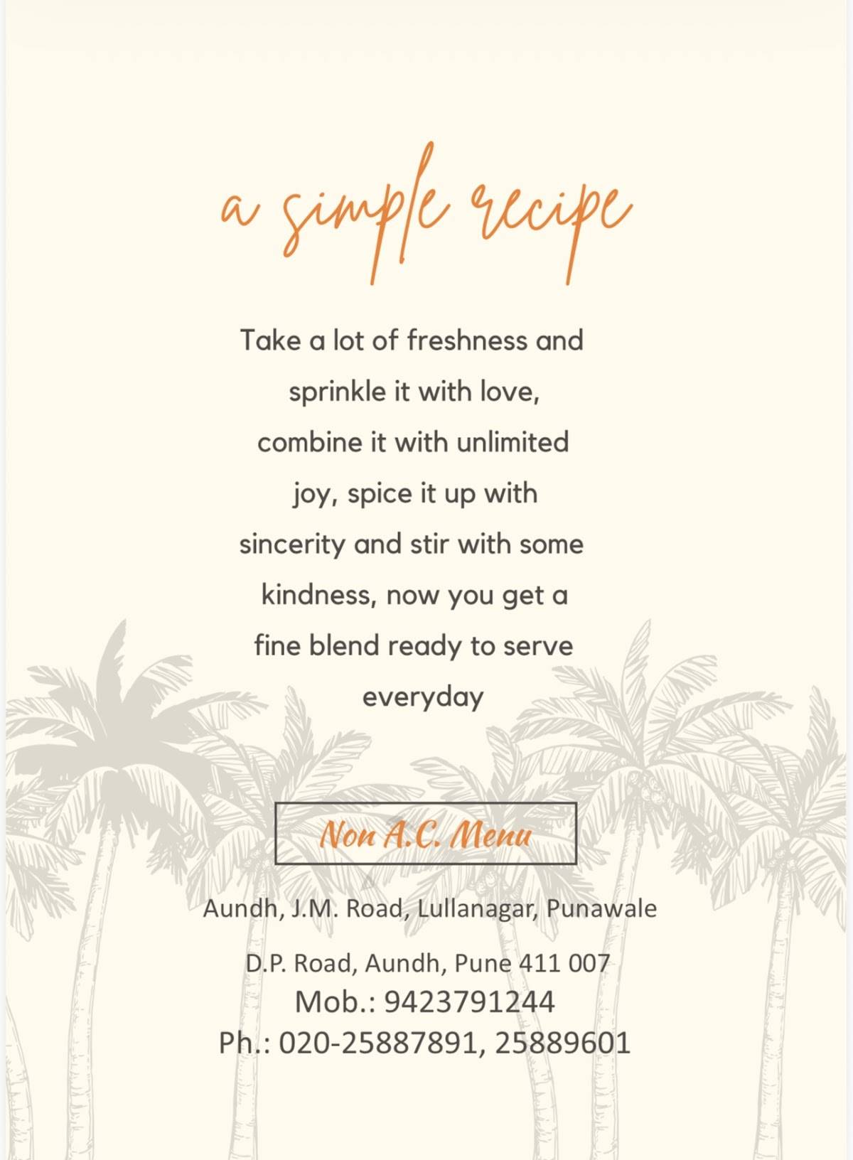 Shivsagar Restaurant -- Aundh menu