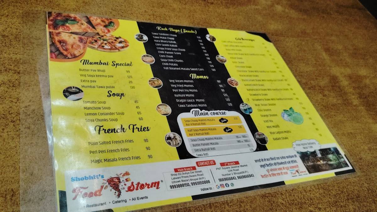 Shobhit's Food Storm menu