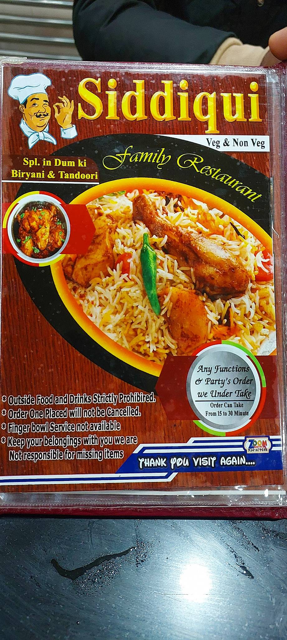 Siddique Family Restaurant menu
