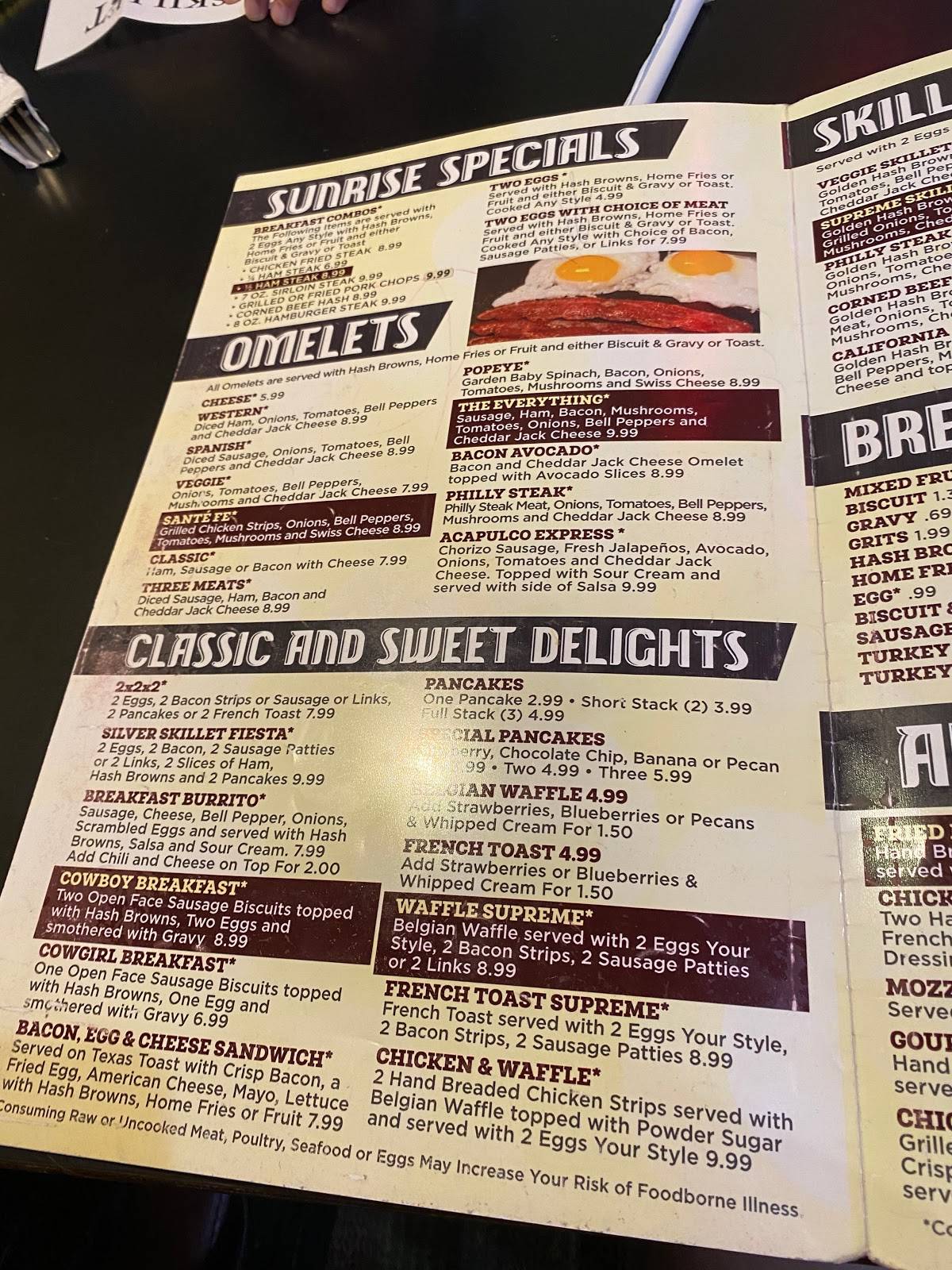 Menu at Silver Skillet Family Diner restaurant, Tulsa