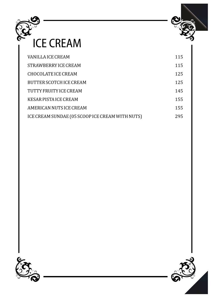 Silver Spoon Restaurant menu