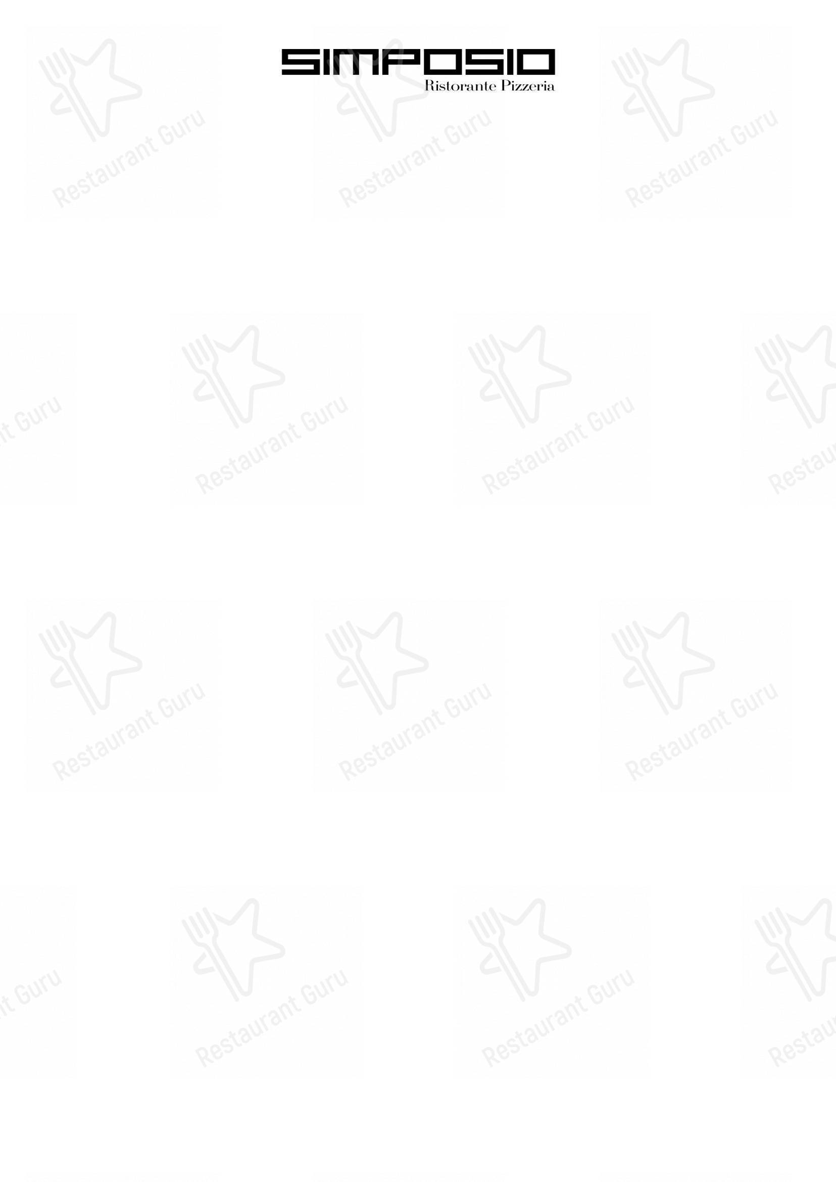 Menu per Simposio ristorante