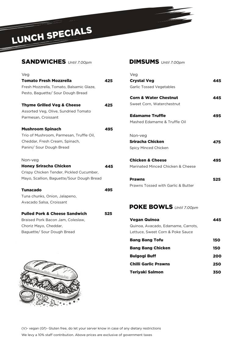 Sixteen 33 Bandra menu