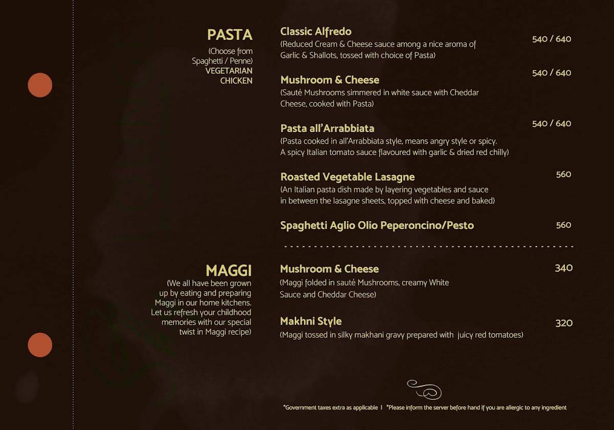 Sky Lounge Cafe' & Restaurant menu