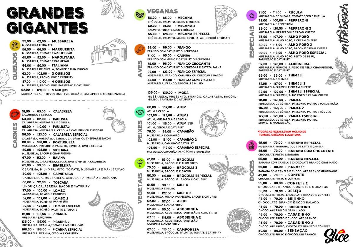 Slice Pizza Bar Boqueirão cardápio