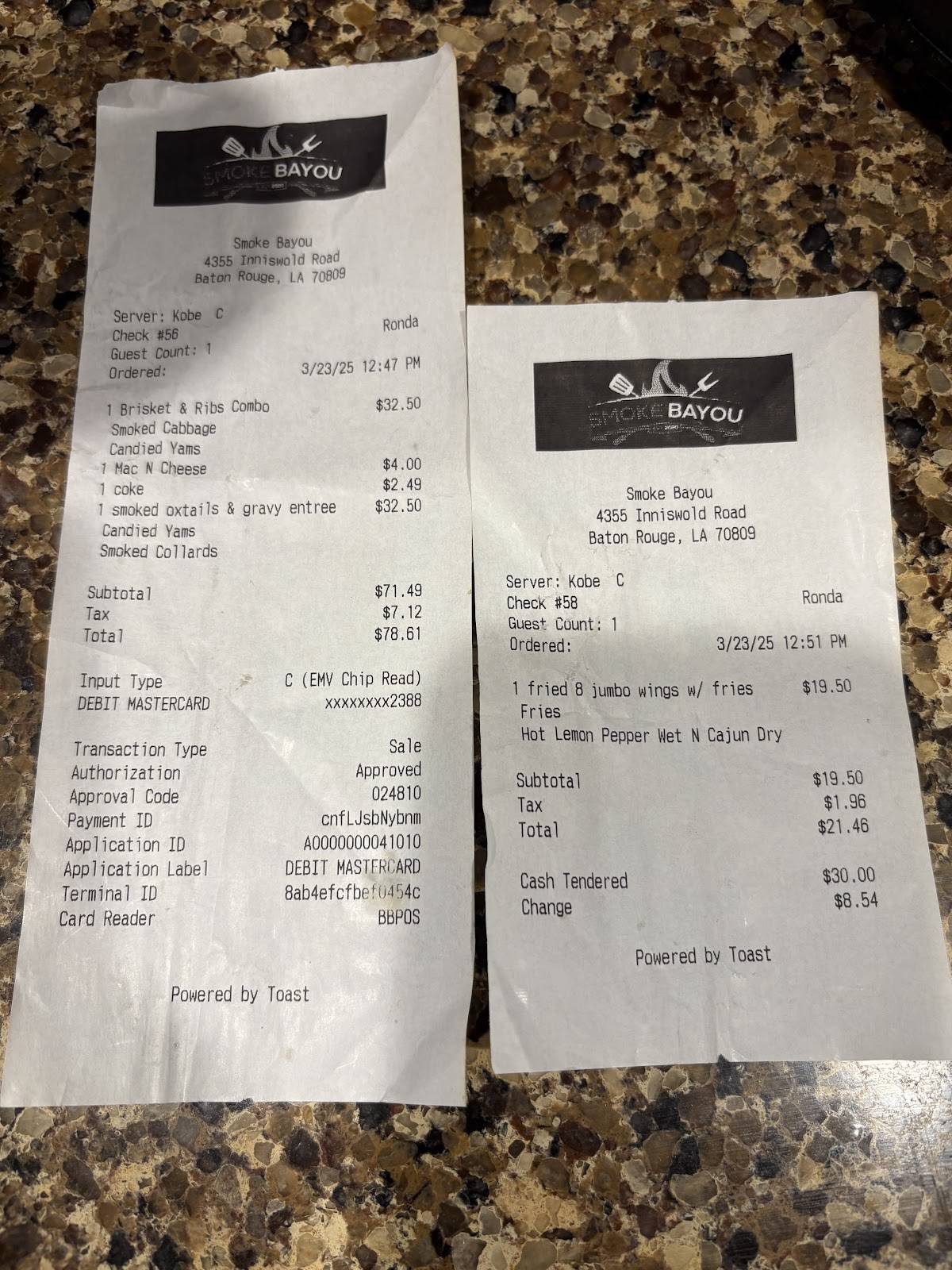 Menu at Smoke Bayou BBQ, Baton Rouge, Inniswold Rd