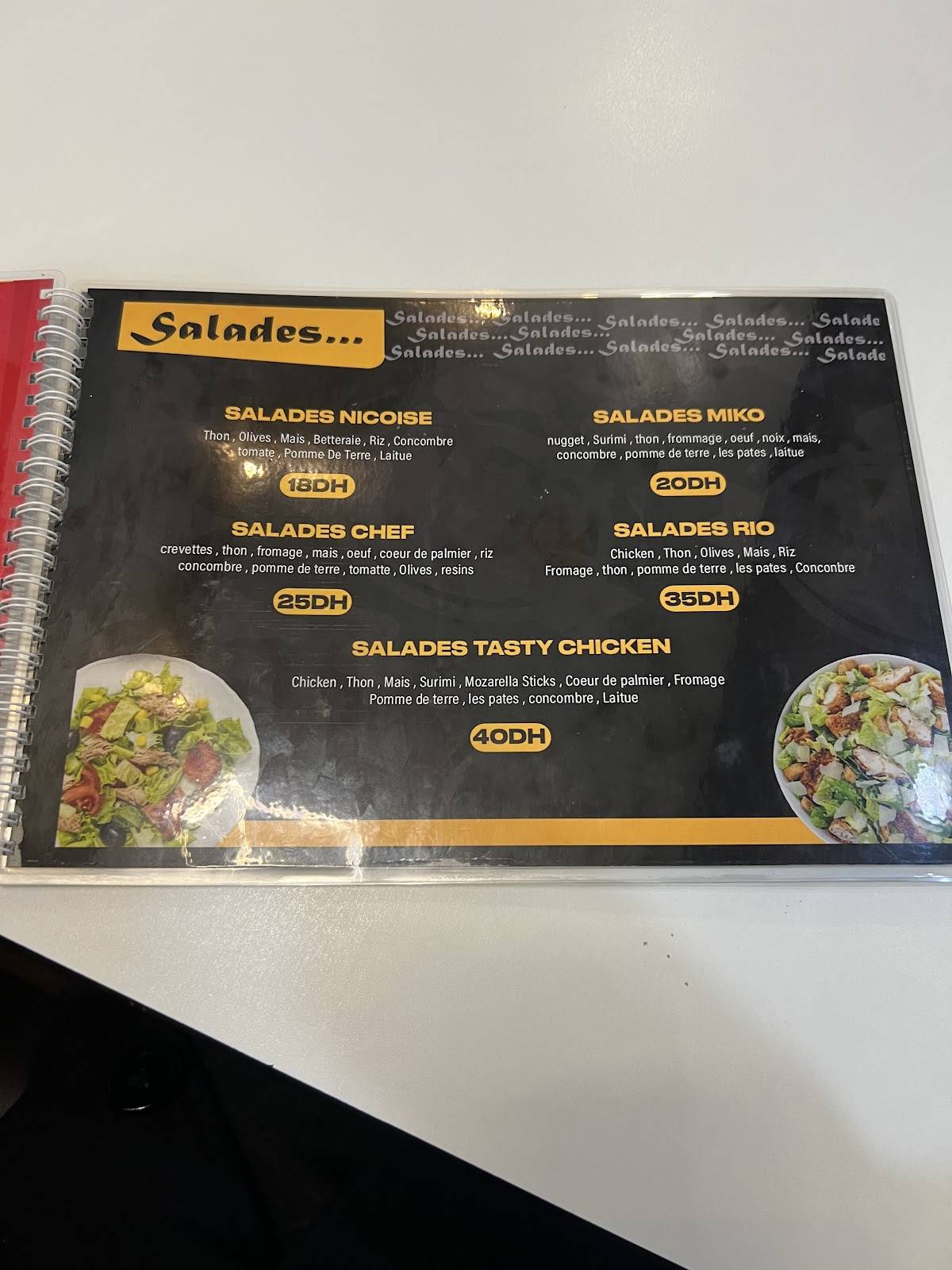 Menu de Tasty Chicken