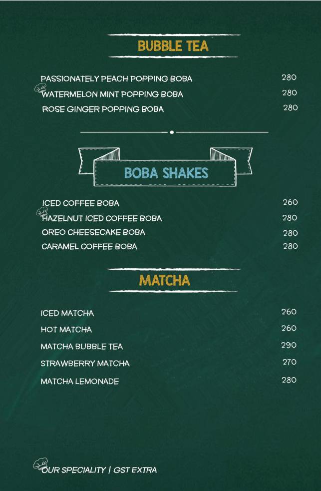 Snacking menu