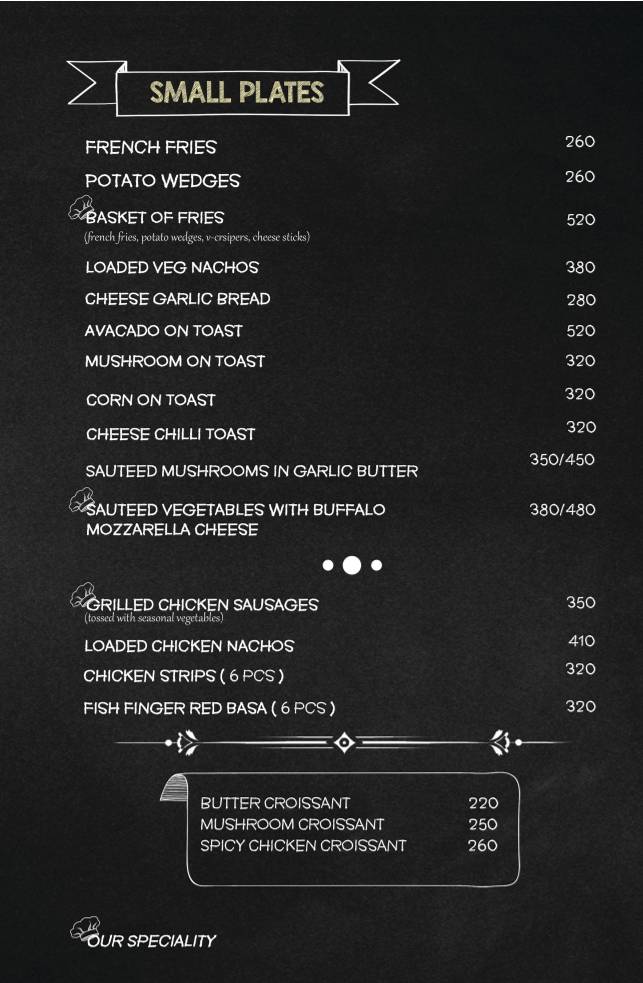Snacking menu