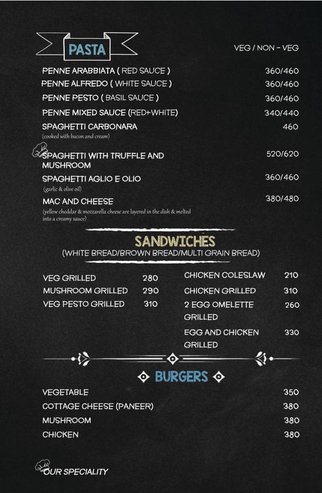 Snacking menu