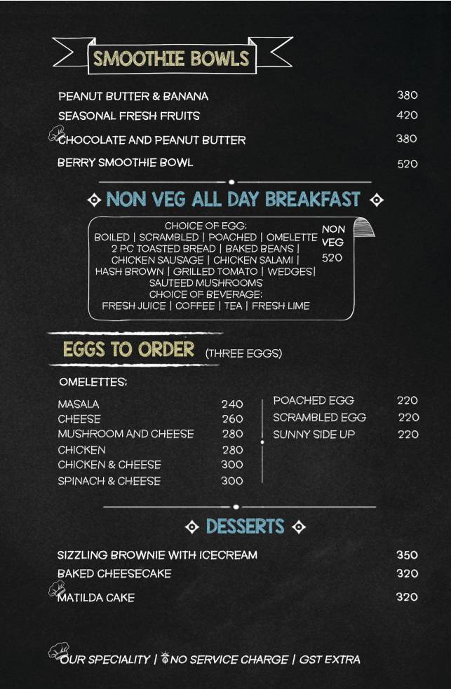 Snacking menu