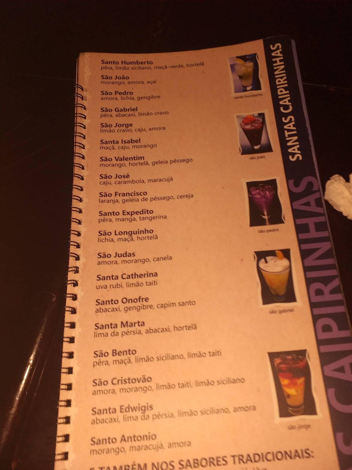 Só Santo Bar cardápio