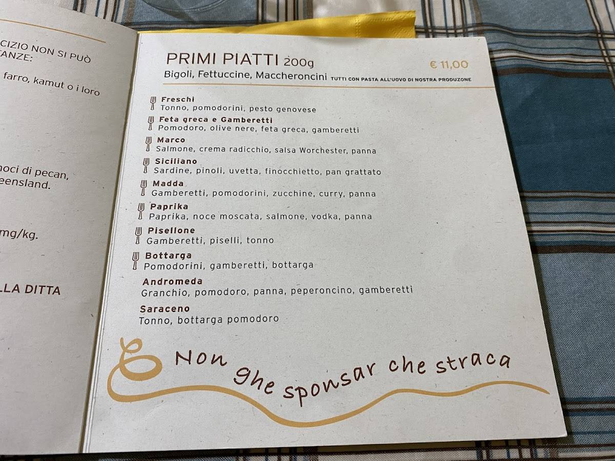 Menu di Bigoleria Alla Rocca 