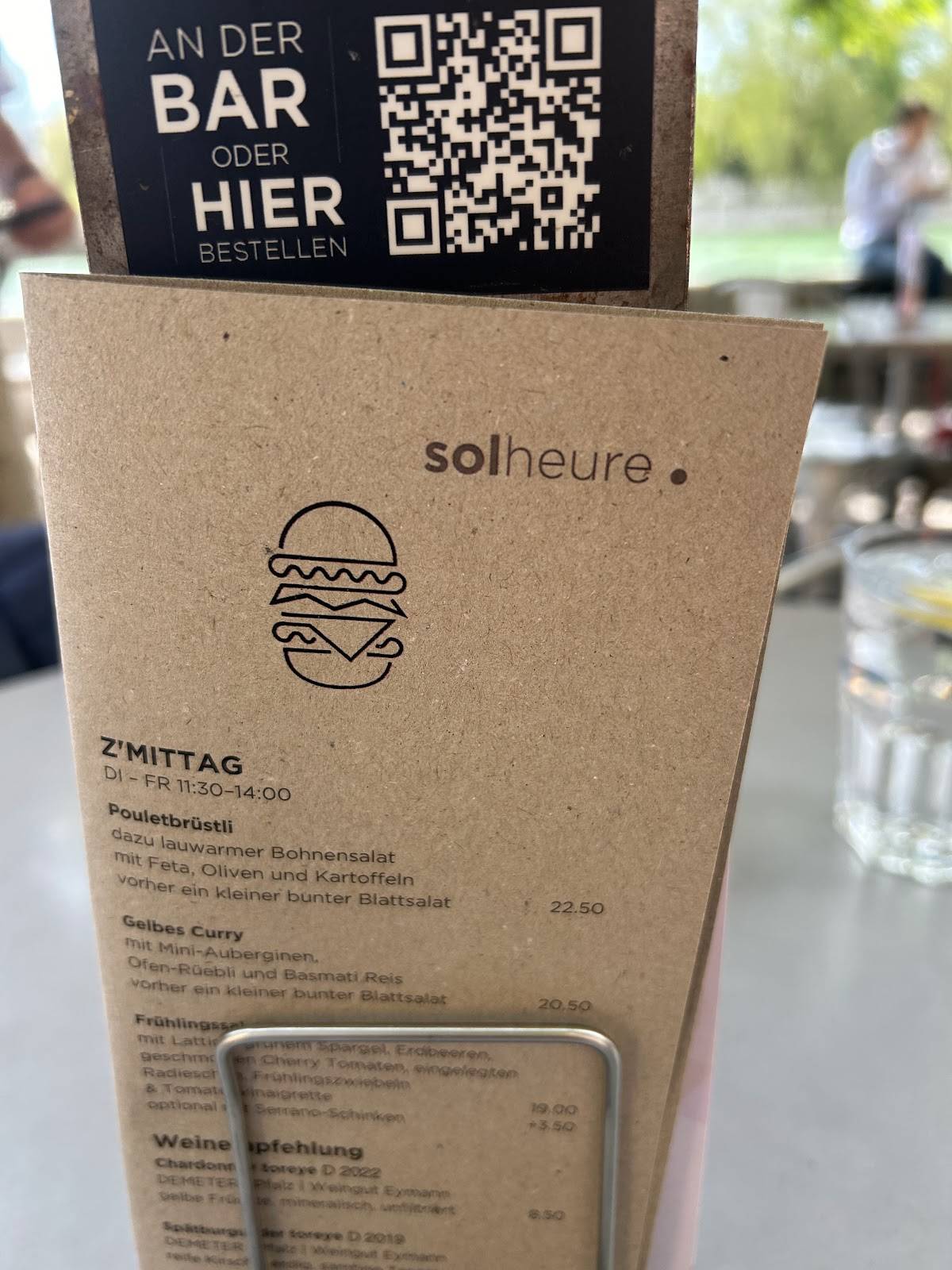 Menu di Solheure 