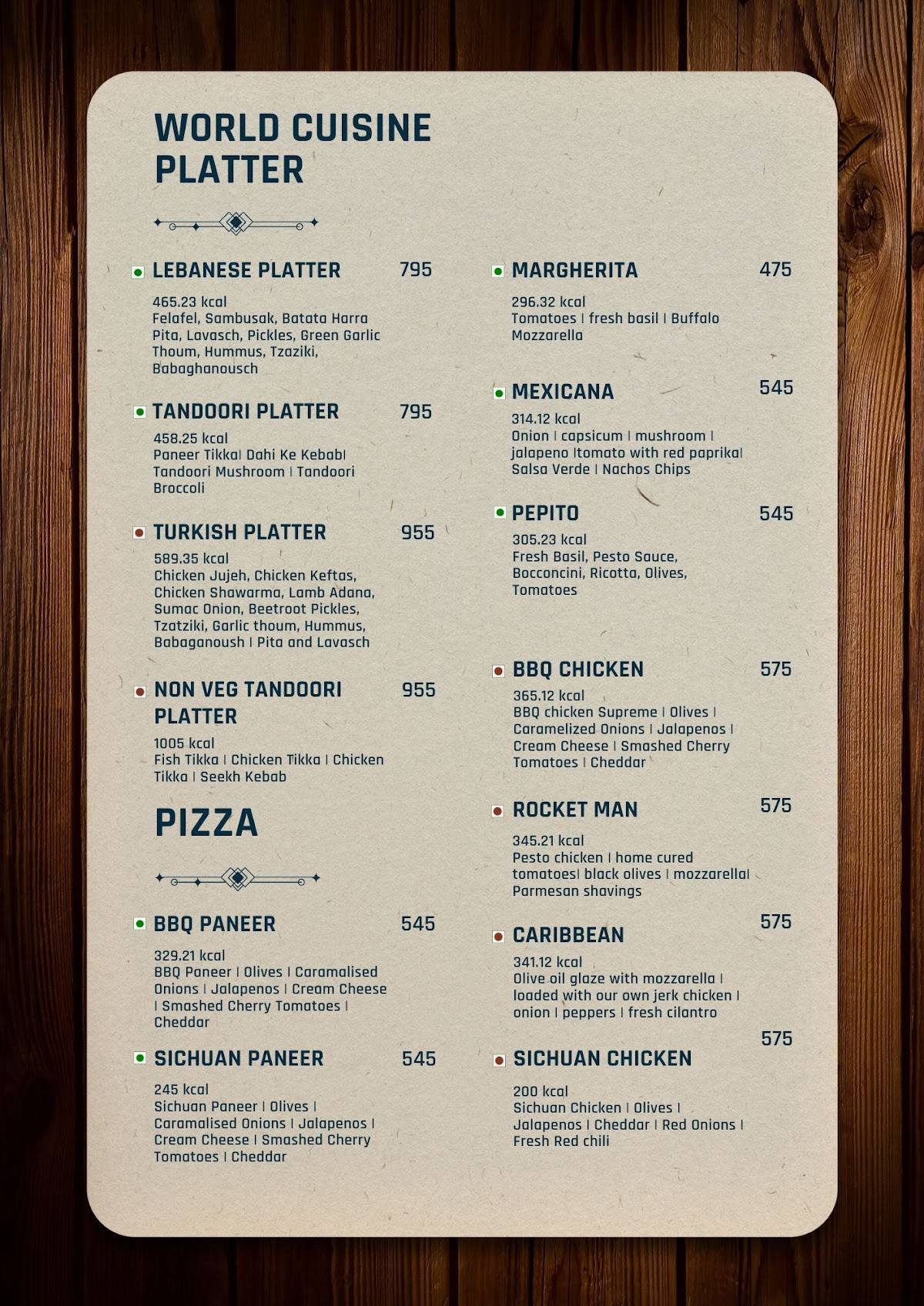 Sorbo menu