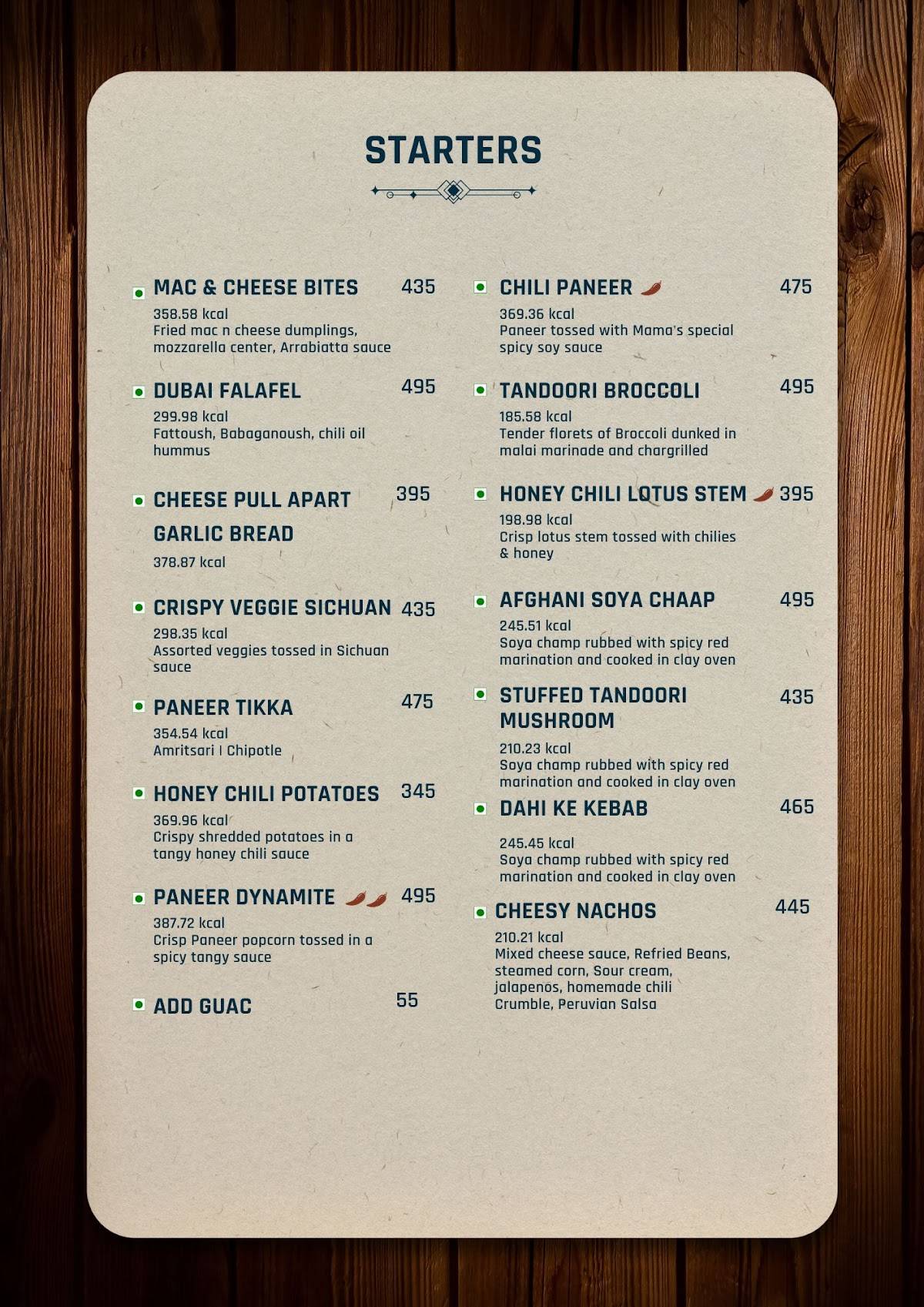Sorbo menu