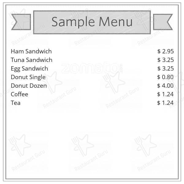 Menu de South Creek Donuts