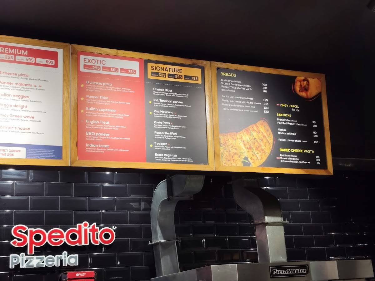 Spedito Pizzeria menu