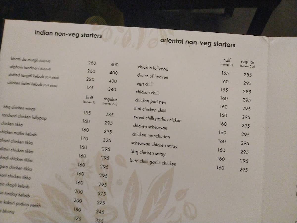 Spice Route menu