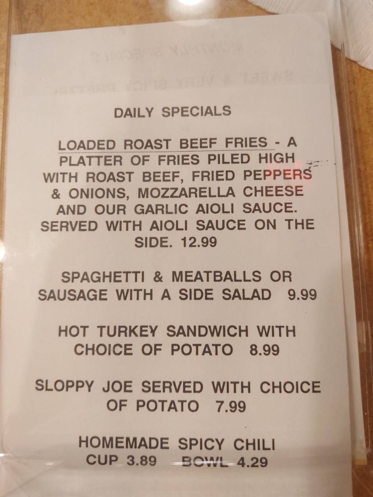 Menu at Sport Of Kings Family Restaurant, Batavia