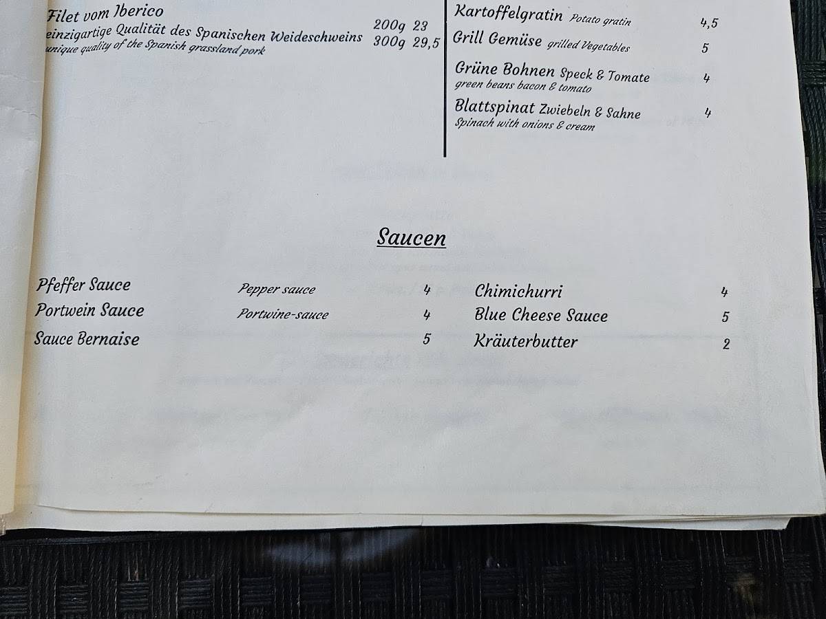 Menu de Steakhouse ASADOR