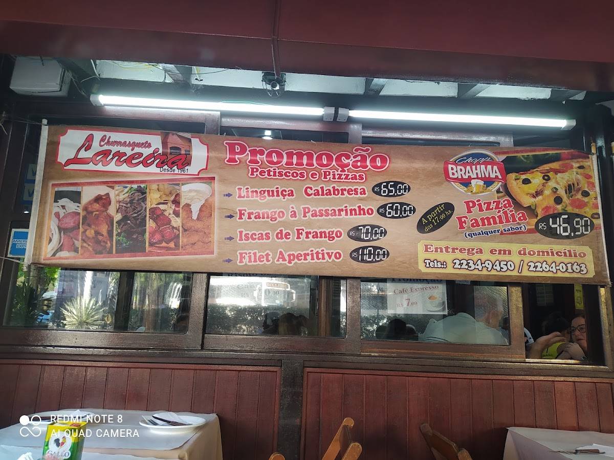 Churrasqueto Lareira cardápio