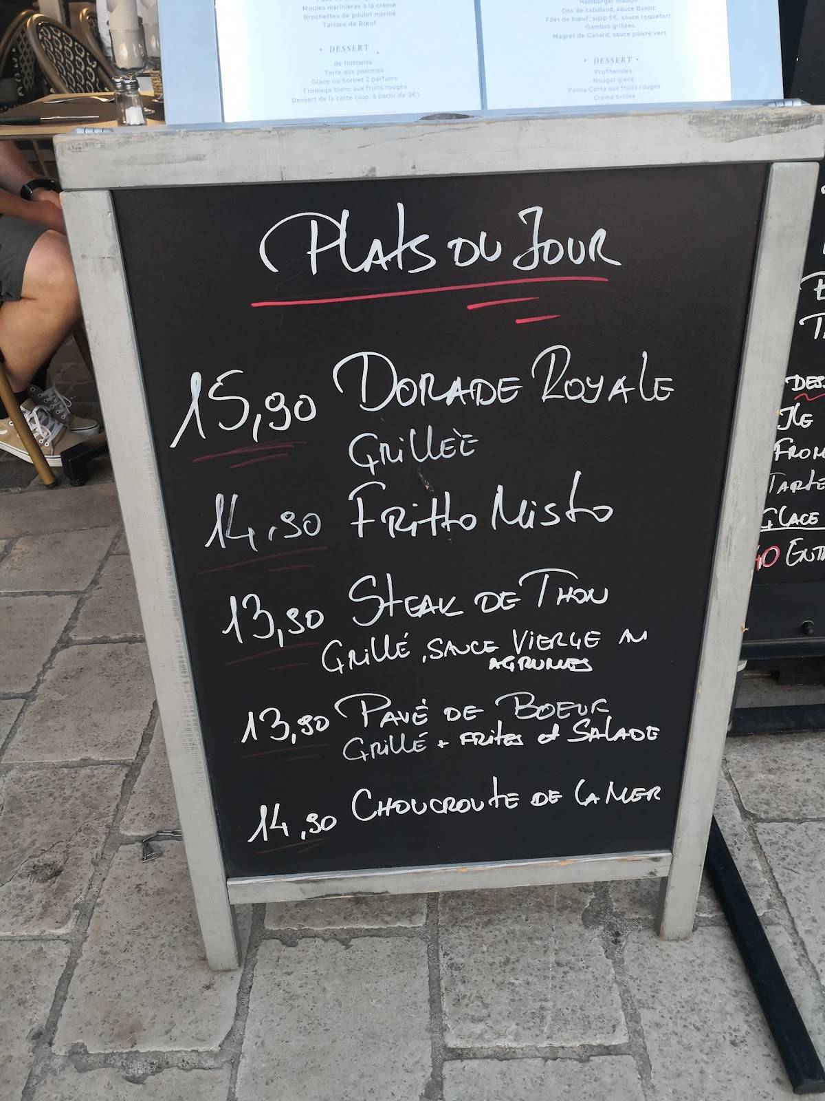 Menu de La Brocherie