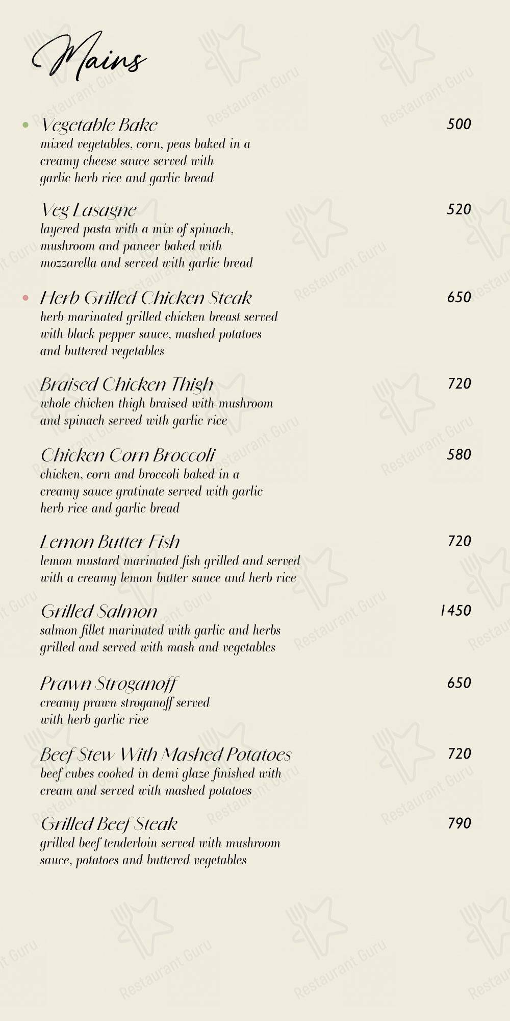 Menu for the Sterling by Madras Square Restobar in Nungambakkam restaurant