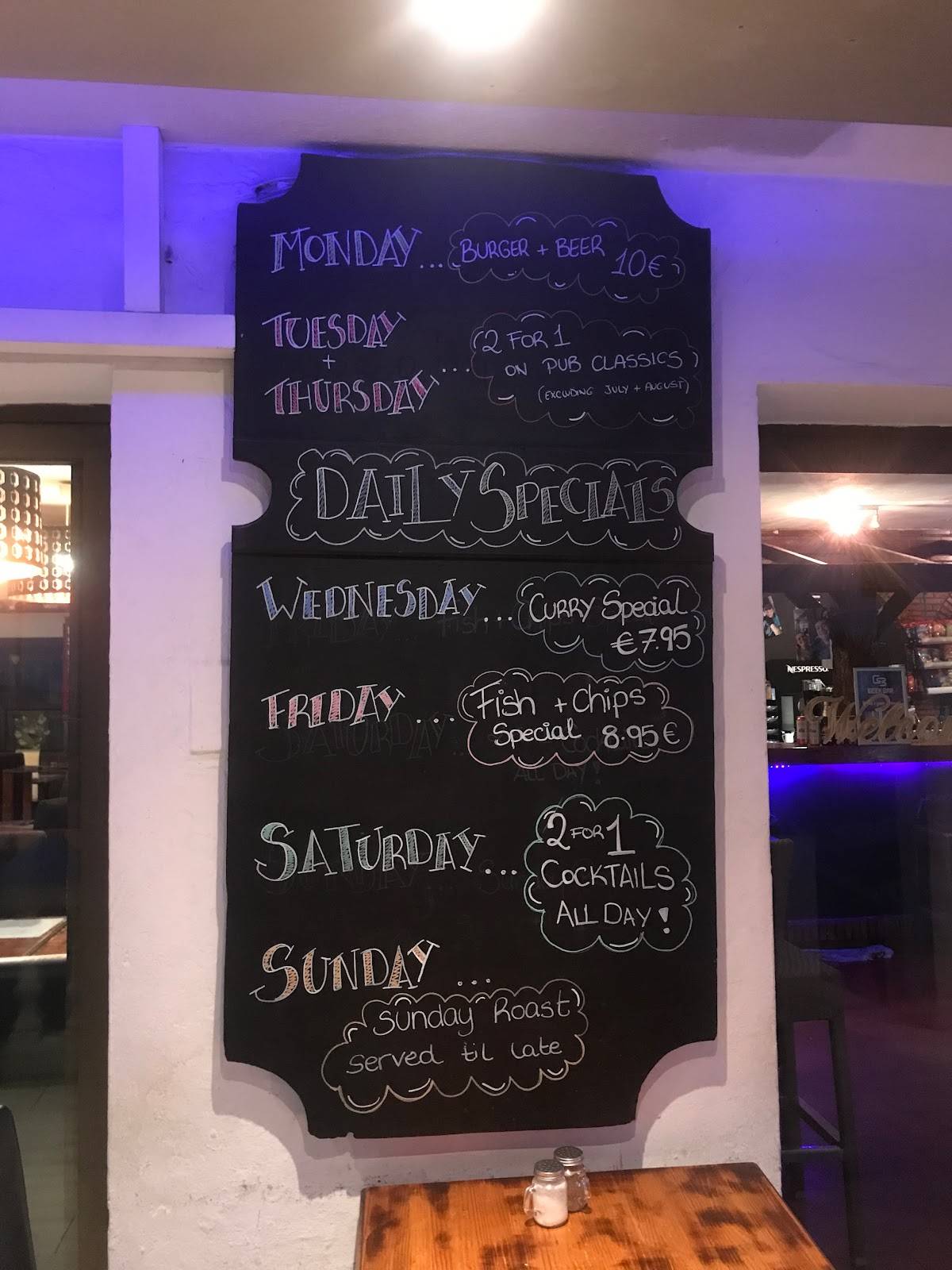streets of london la cala de mijas menu