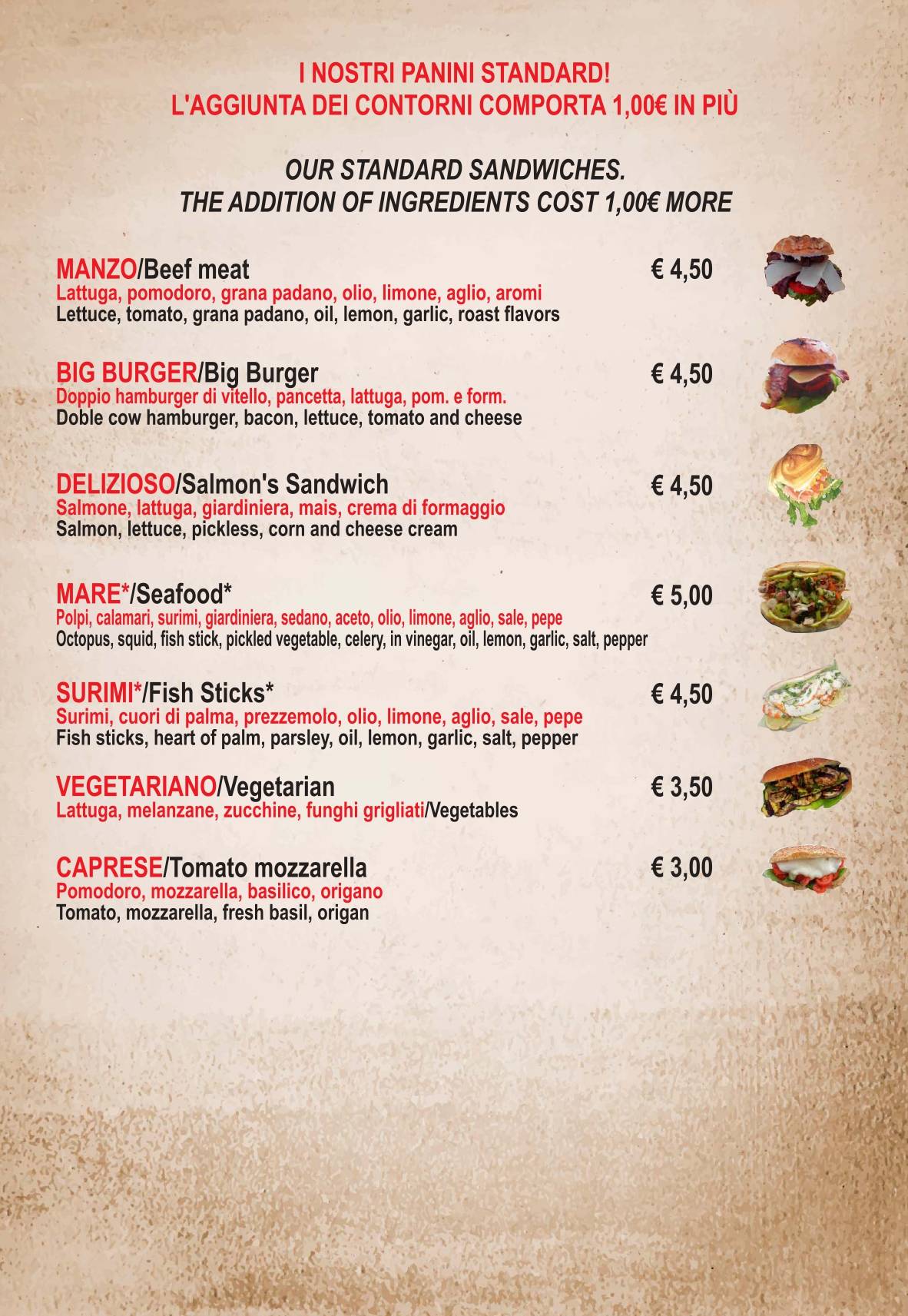 Menu di Stuzzichello Trapani 