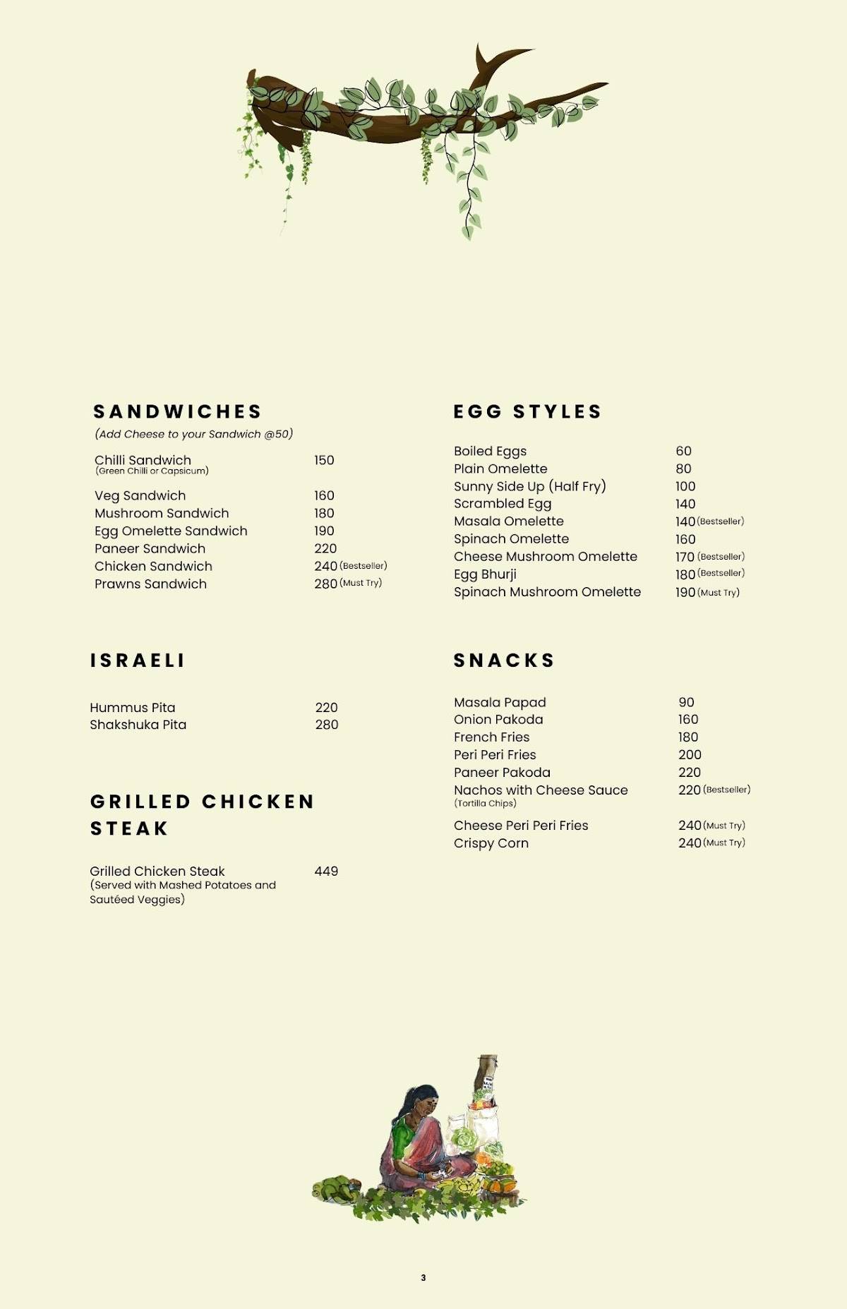 Sunset Cafe Beach Stay Gokarna menu