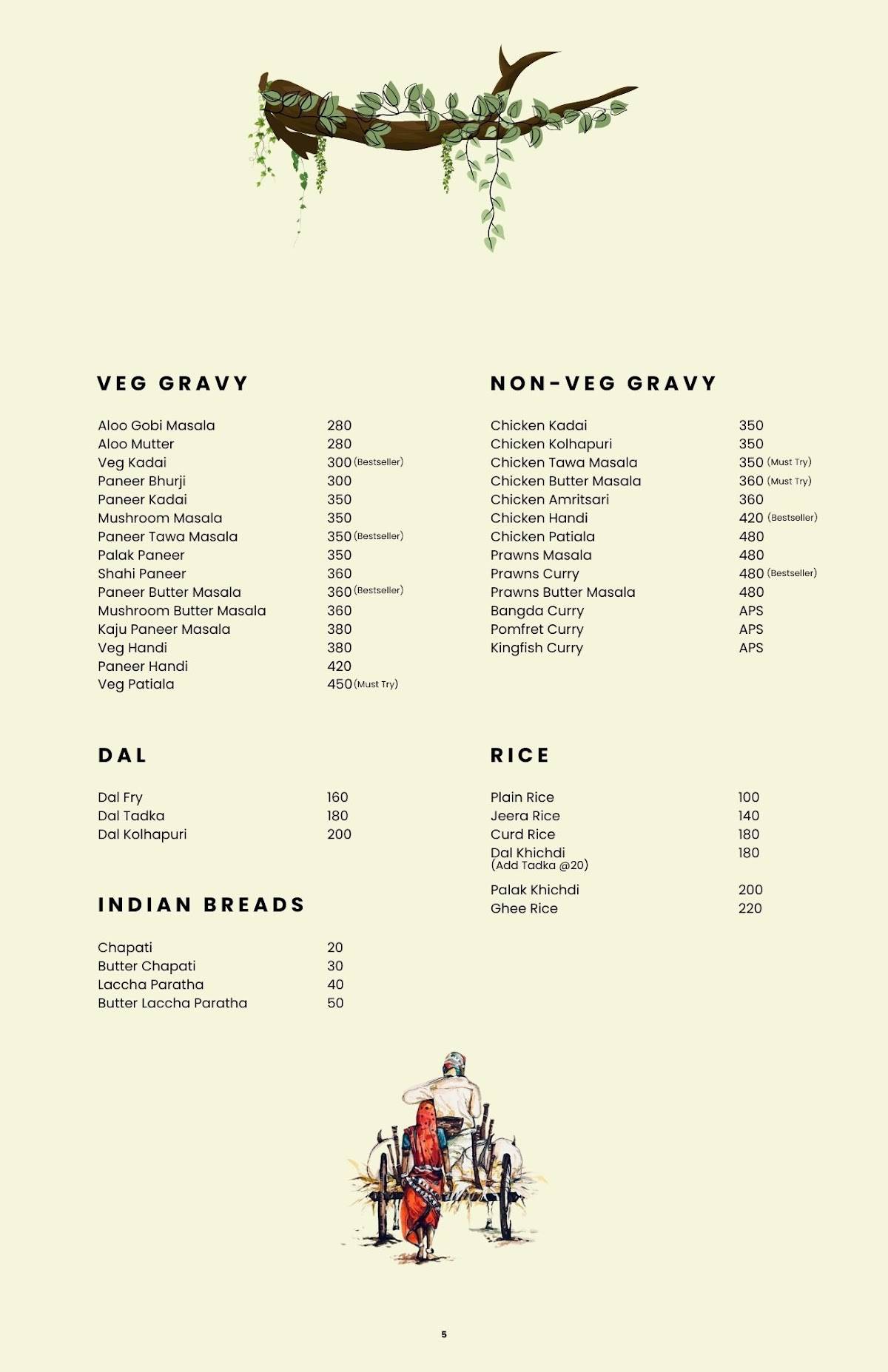Sunset Cafe Beach Stay Gokarna menu