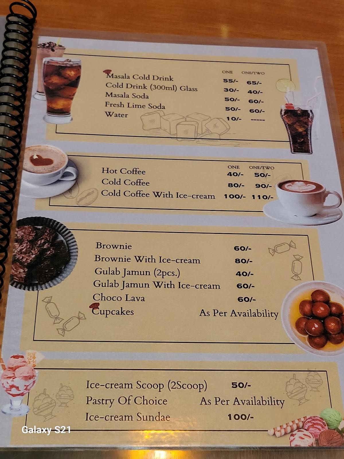 Taste Match Restaurant menu