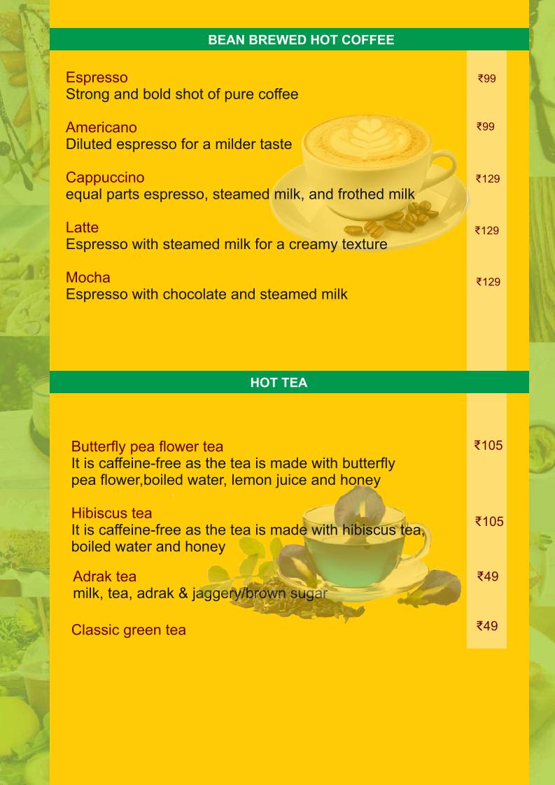 SuperFood menu