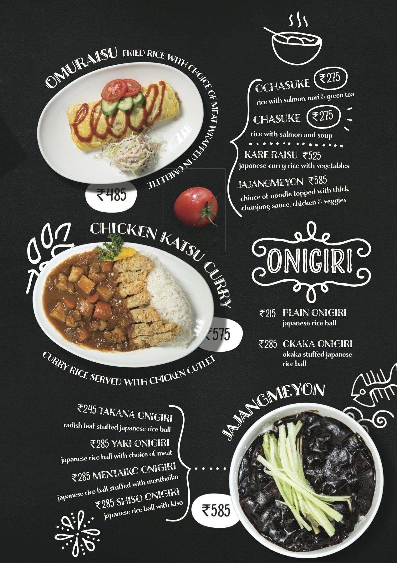 Sushi in a Box menu