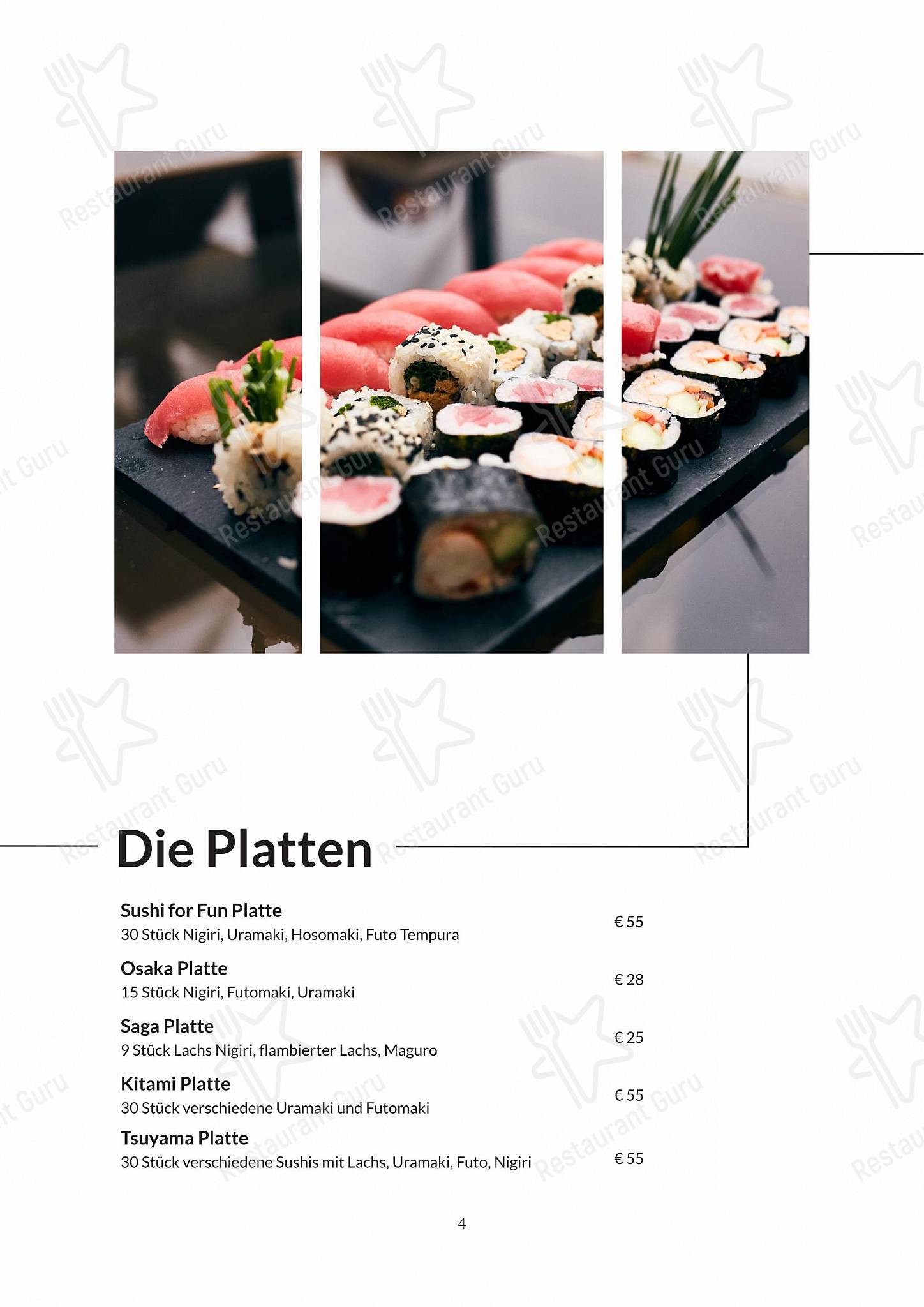 Menu de Sushiforfun