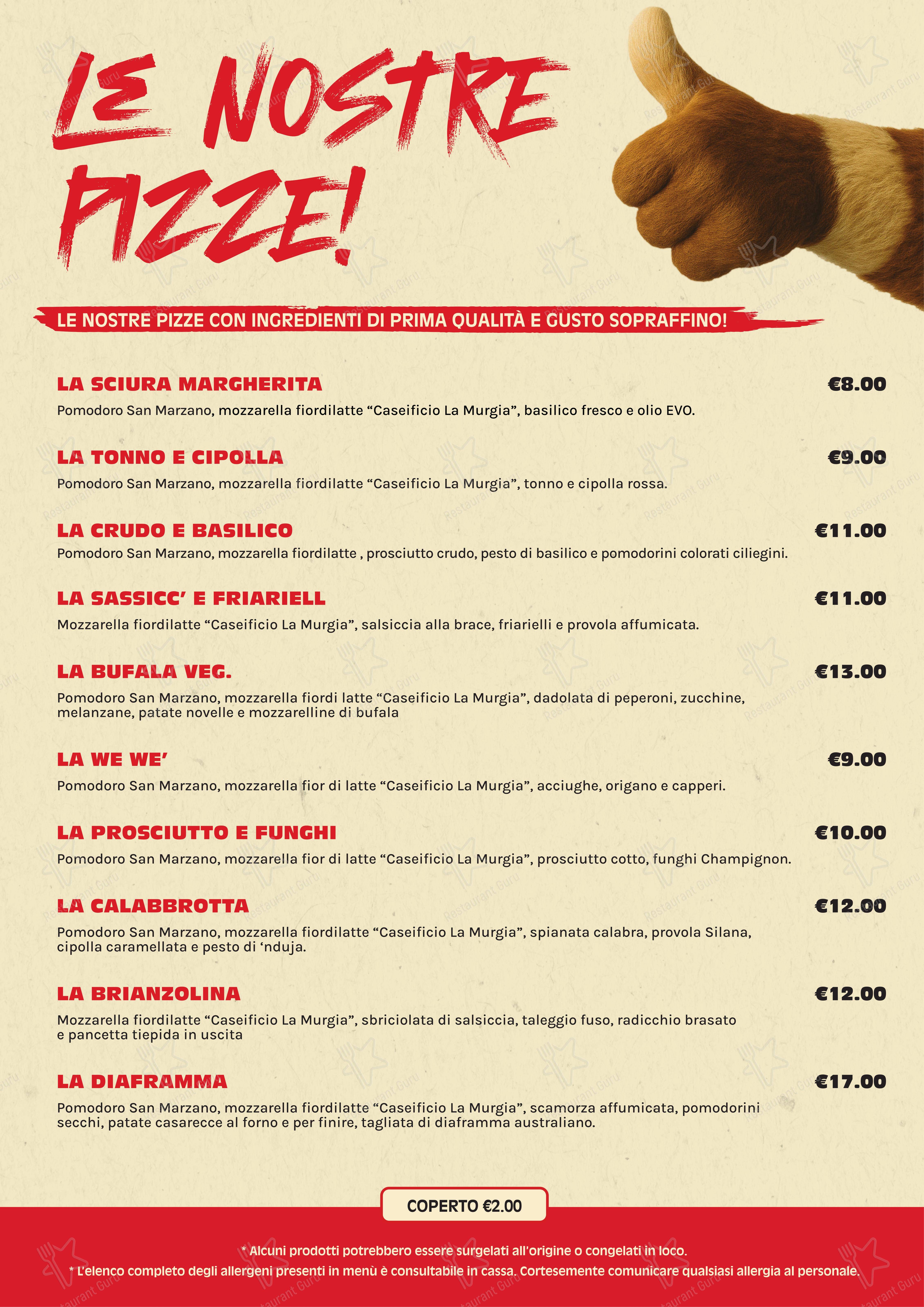 Menu bar per Svakka Muggiò steakhouse