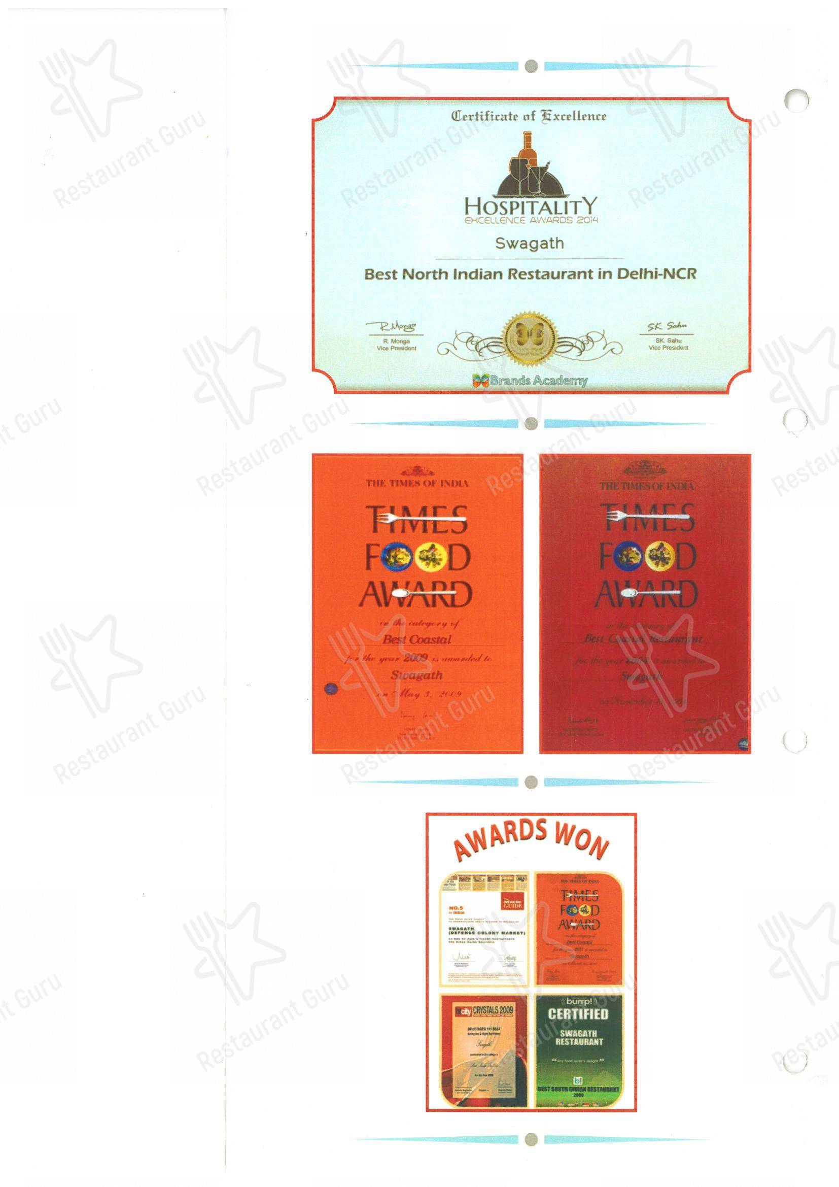 Swagath Restaurant & Bar - Menu