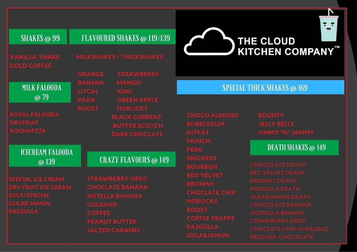 THE CLOUD KITCHEN COMPANY menu