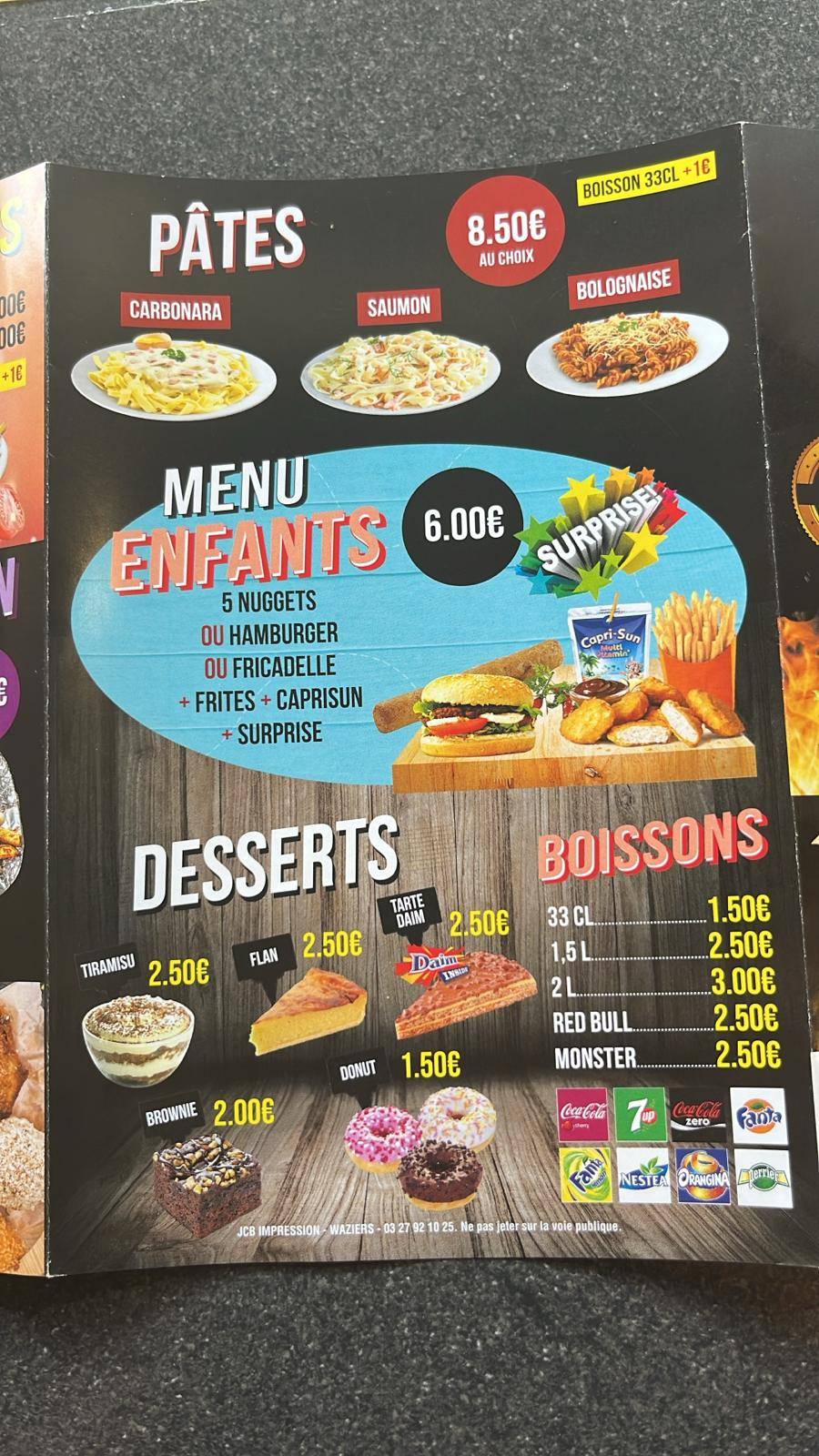 Menu de TIKI TAKA Lens