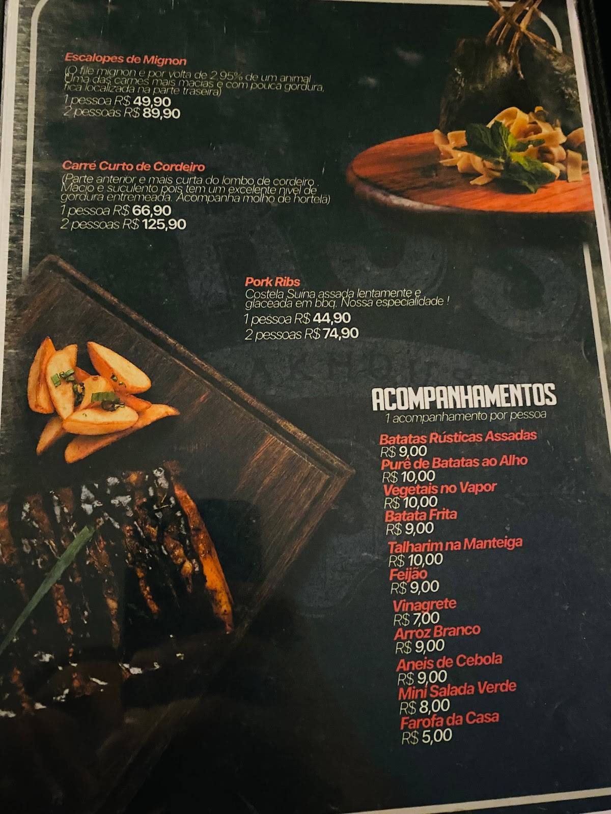 TR3S Steakhouse cardápio