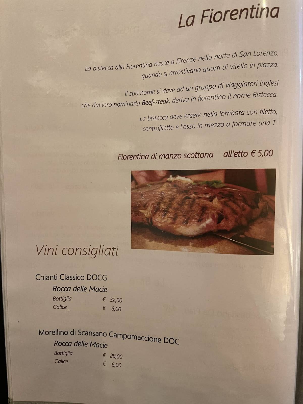 Menu di Ristorante Trattoria Ca' Nostra 